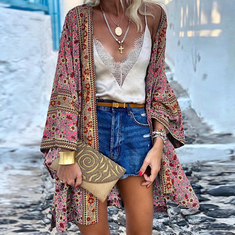 Trendig Boho damtröja med mönster – Elara