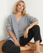 Damernas cashmere väst med V-ringning – Sylvie
