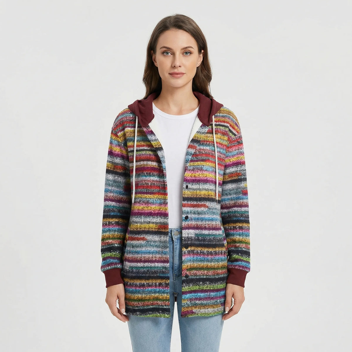 Stickad damcardigan med huva - Tammy