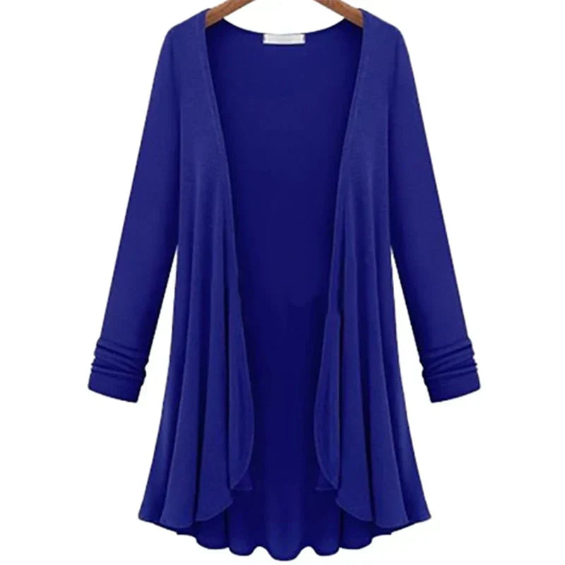 Stickad cardigan för damer med volanger – Chiara höstmagi