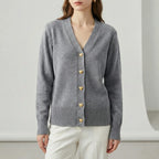 Höftlång cardigan med knappslå - Frida