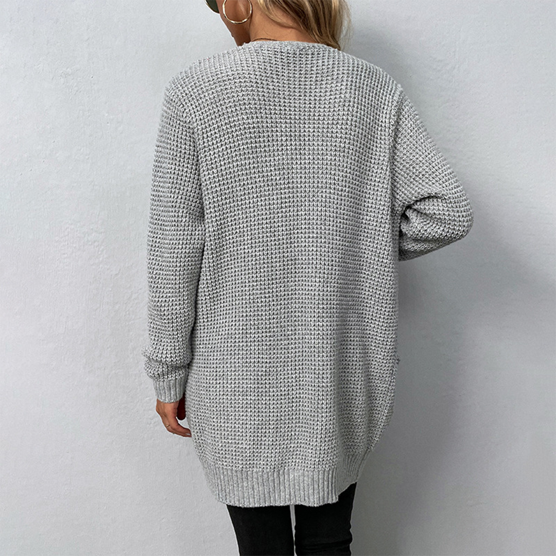 Stickad damjacka med fickor – Maelis