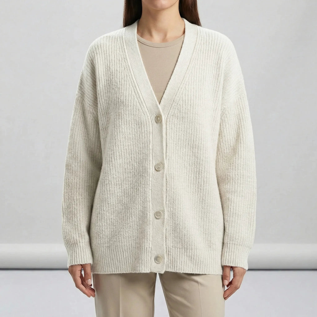 Lång cardigan med öppen framkant - Lene