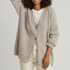 Löst skuren cardigan med knappslå - Jamila