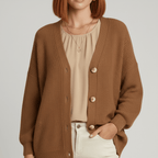 Löst skuren cardigan med knappslå - Jamila