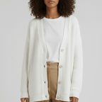 Löst skuren cardigan med knappslå - Jamila