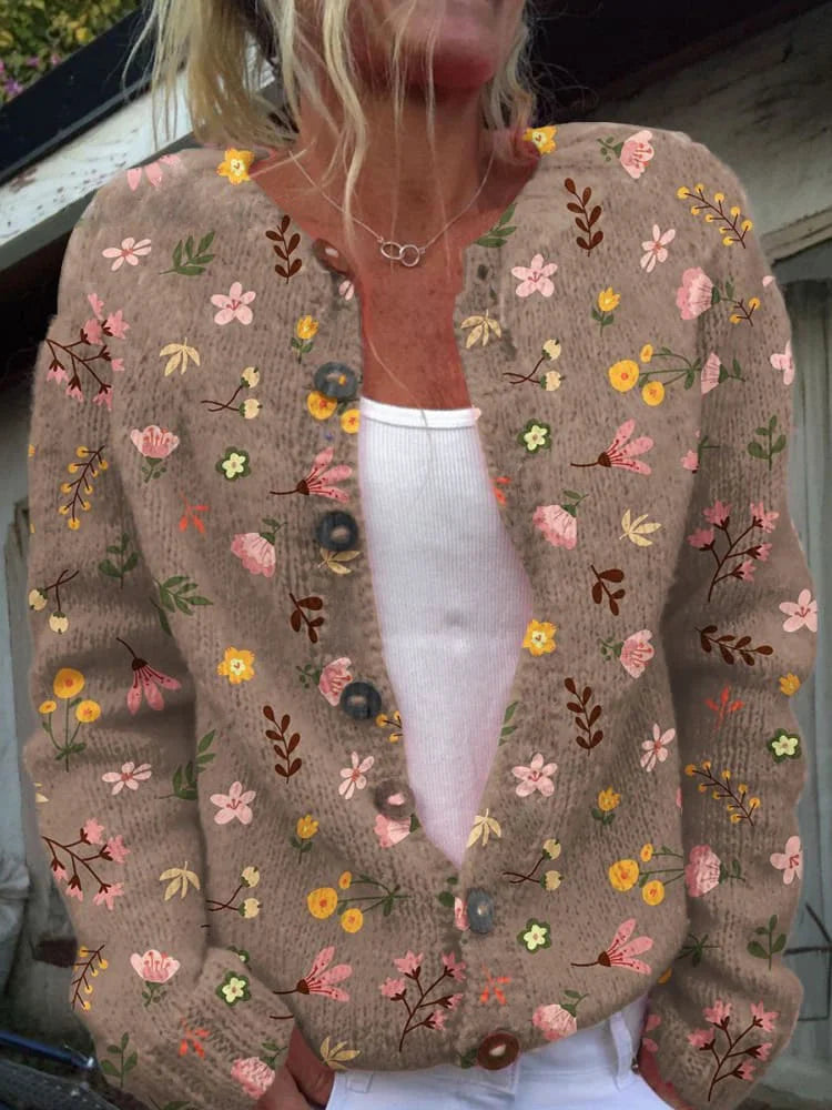 Löstsittande blommig kofta - Dana