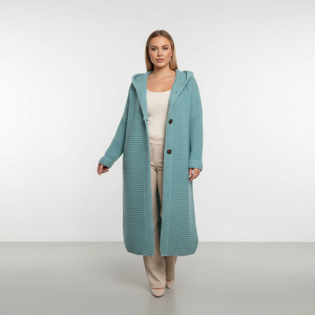 Stickad väst med huva - Isabella